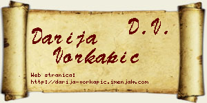 Darija Vorkapić vizit kartica